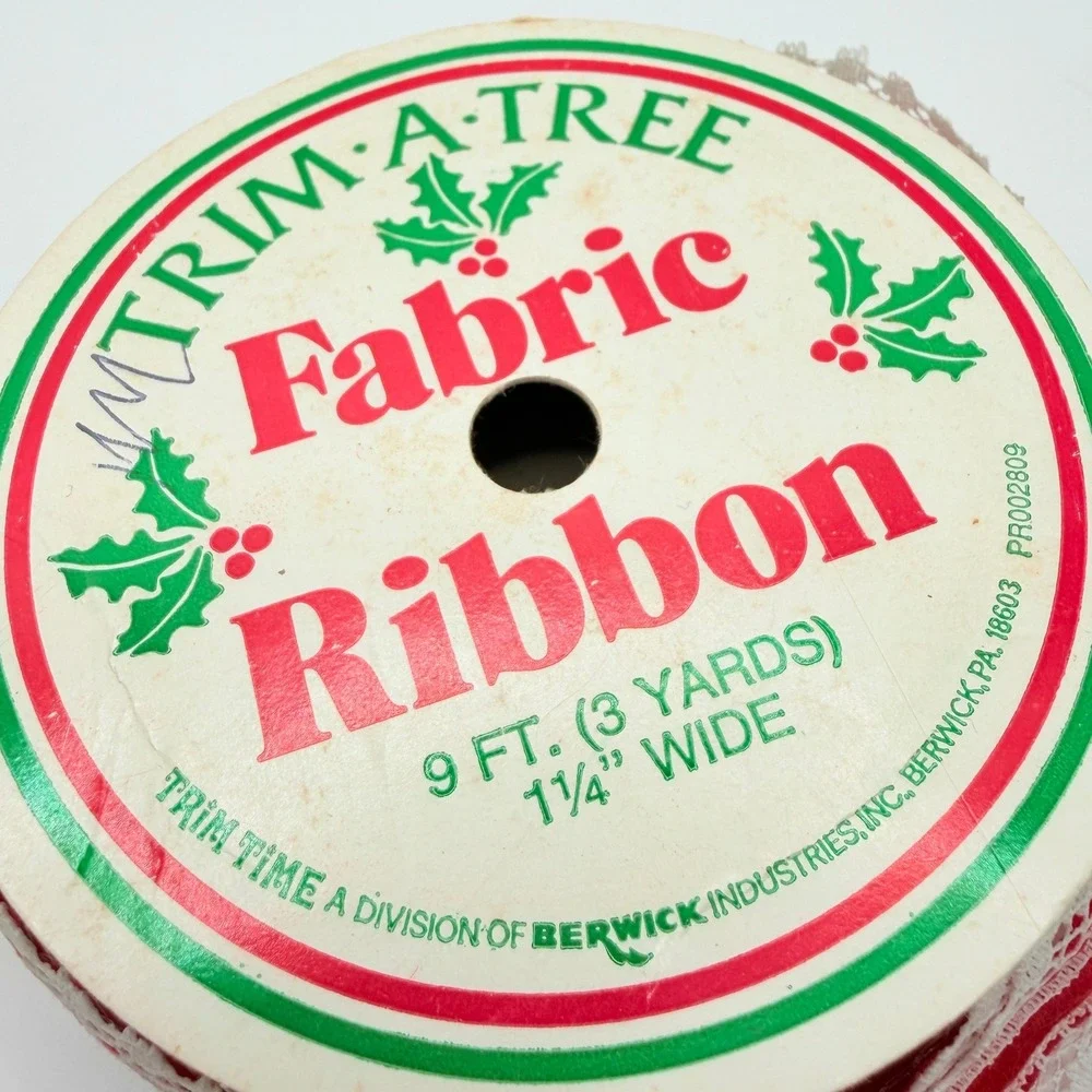 Trim-A-Tree Vintage Red Velvet Lace Trim Fabric Ribbon Christmas Decor 1.25in
